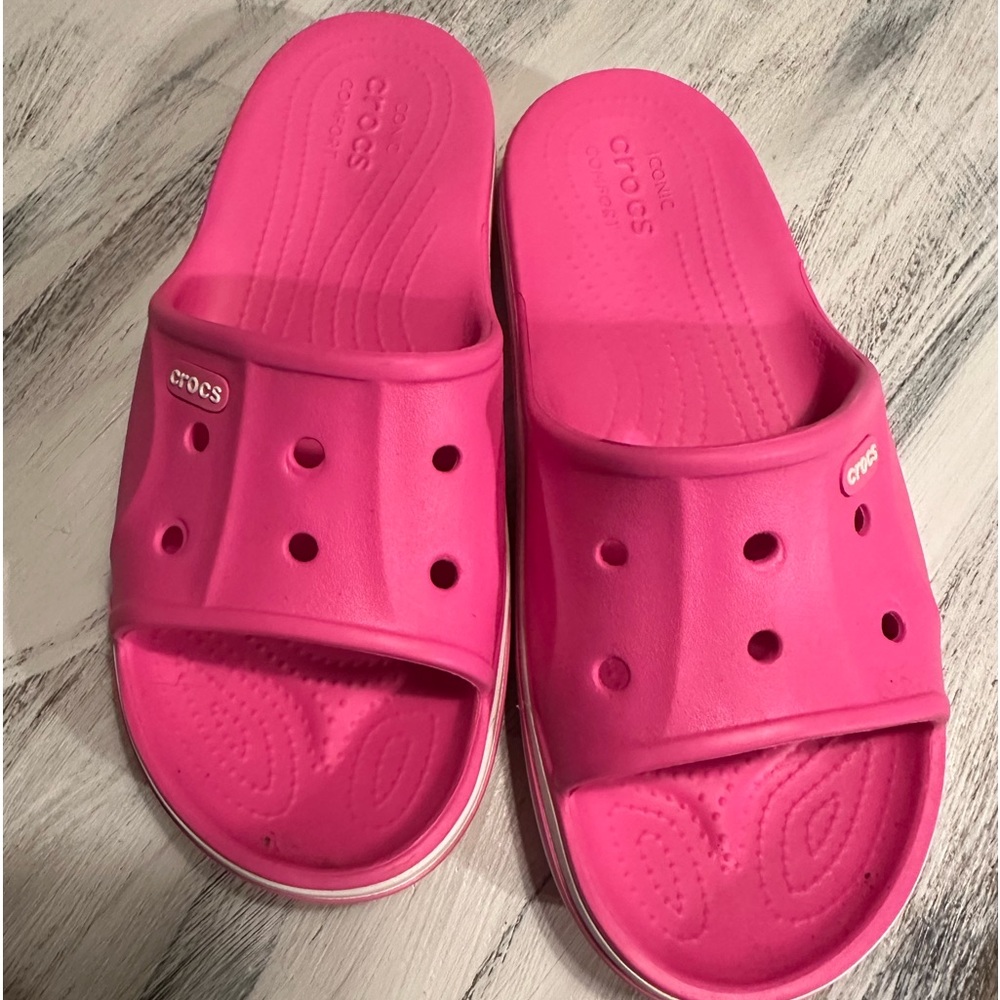 Crocs pink slides vintage bayband style women’s size 8 used